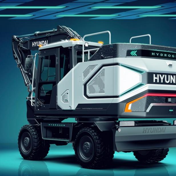 Hyundai HW155H: Dieser Bagger wird mit Wasserstoff betrieben