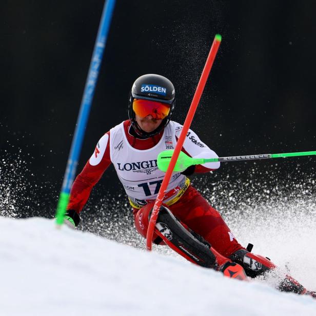 Fabio Gstrein beim Slalom in Saalbach