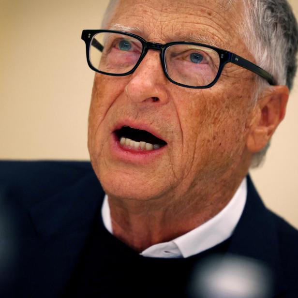 Bill Gates speaks during an interview with Reuters in New York City