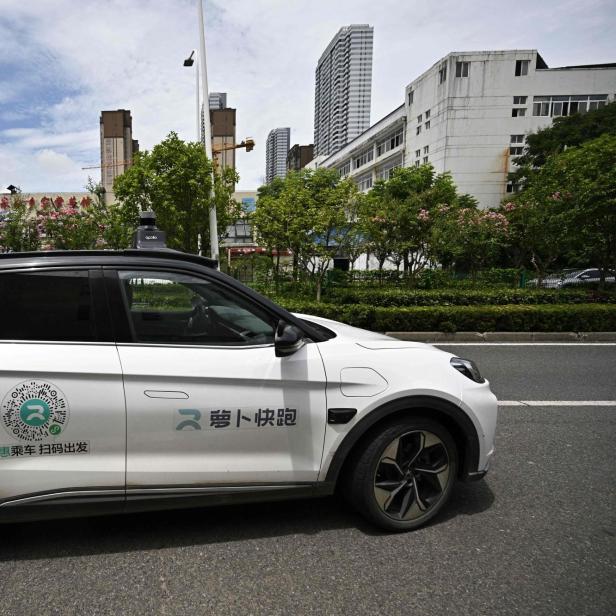 Ein Robotaxi von Baidu, das man in China mit dem Service Apollo Go buchen kann.