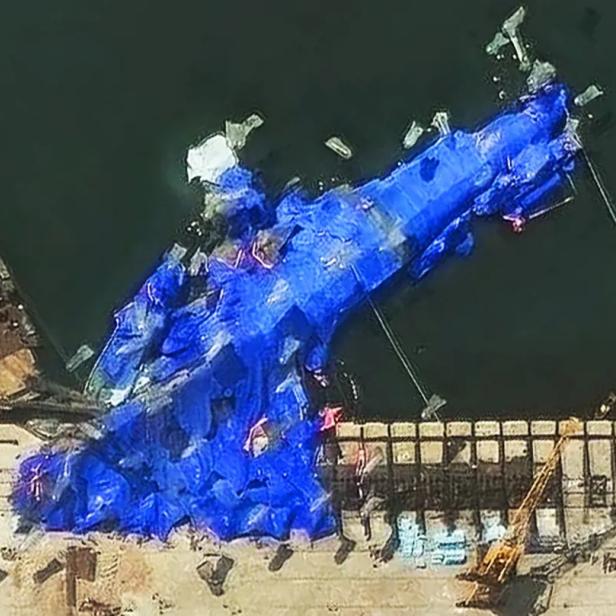 Satellitenbild der Reparaturarbeiten