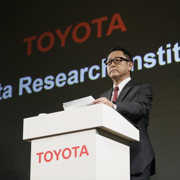 Toyota-Vorstand Akio Toyoda bei der Präsentation des Toyota Research Institute