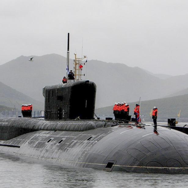 Atom-U-Boot der Borei-Klasse K550 "Alexander Newski" auf der permanenten Basis Wiljutschinsk auf Kamtschatka.