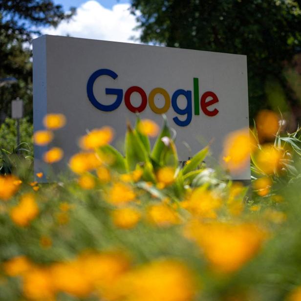 Symbolbild: Ein Google-Firmenschild in Mountain View, California.