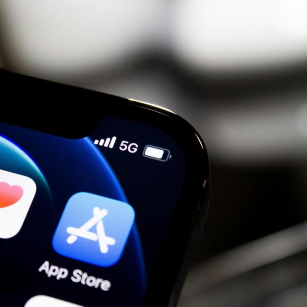 iPhone Bildschirmrand mit "5G" in der Statusleiste