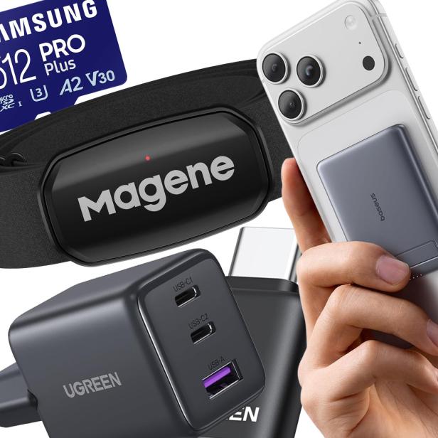 SD-Karte, Brustgurt, USB-Adapter, Handy mit Akkupack 