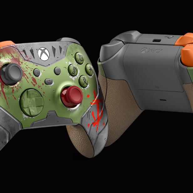 Doom Dark Ages Limited Edition Controller Vorder und Rückansicht