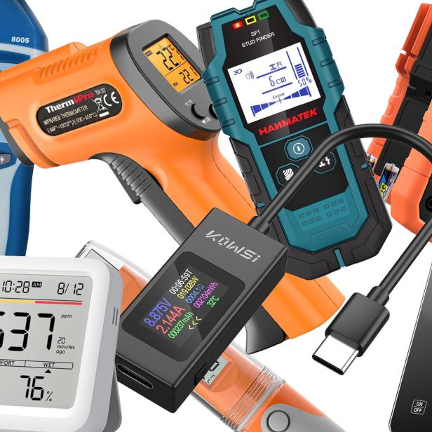 Verschiedene Messgeräte vor weißem Hintergrund