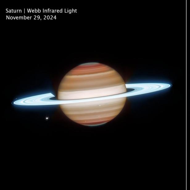Links das Infrarotbild des James Webb Teleskop, rechts das Hubble-Bild in sichtbarem Licht