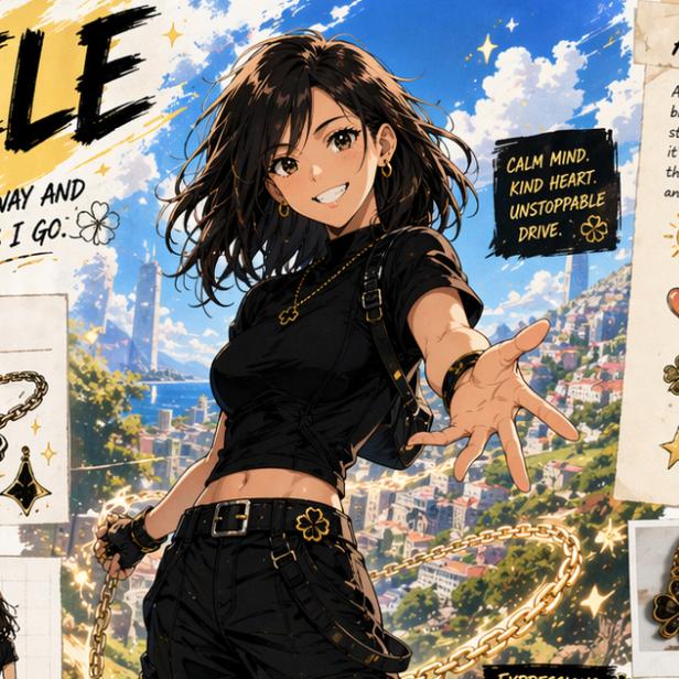 Ein von Images 2.0 erstelltes Bild zeigt einen Anime-Charakter und einen Steckbrief mit Eigenschaften