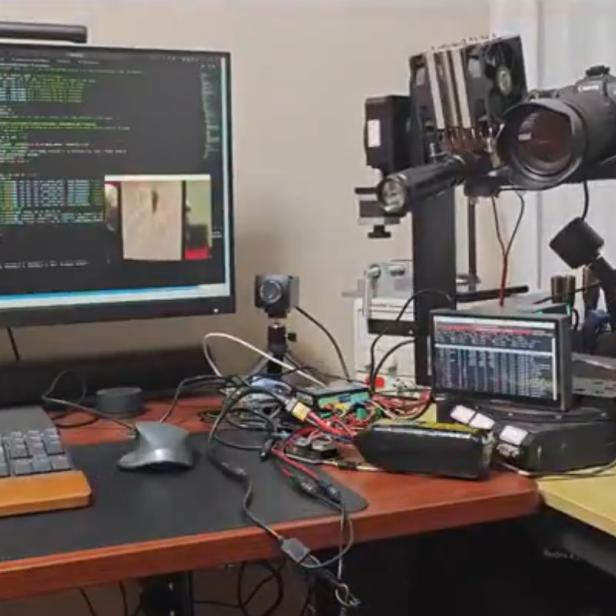 das Setup der Laser-Kanone
