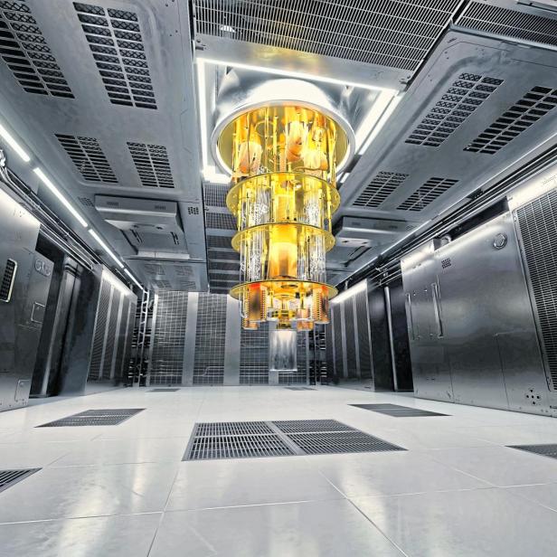 Das Kühlsystem eines Quantencomputers. 