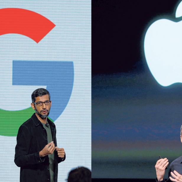 Google CEO Sundar Pichai (links) und Apple-Boss Tim Cook