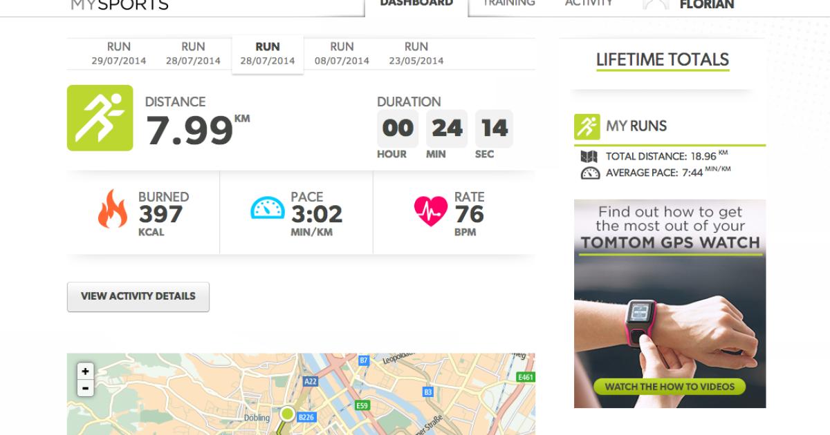 TomTom MySports Screenshots