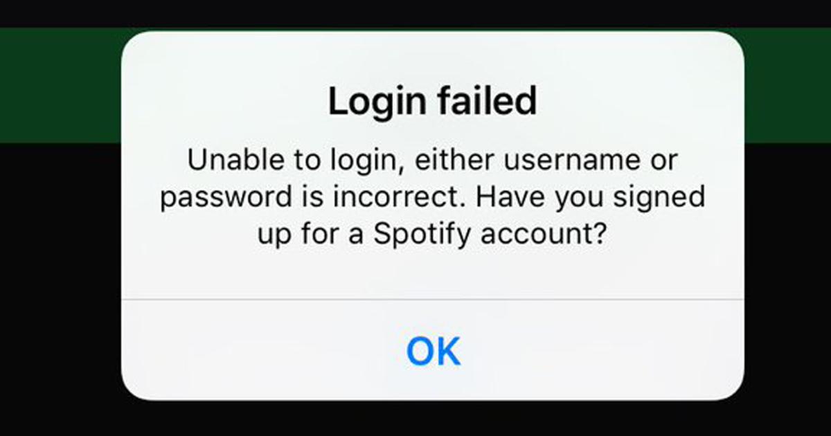 spotify login issues today