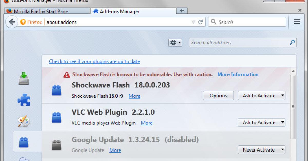 adobe flash firefox download