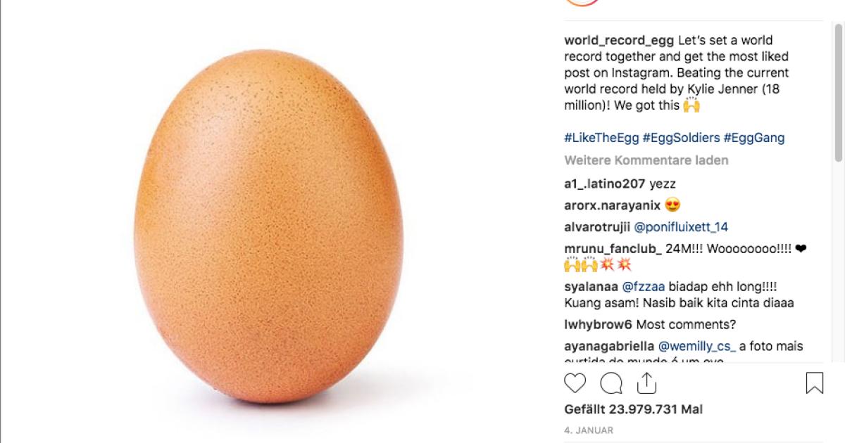 32++ Meist geliktes bild auf instagram , Ein Ei ist das InstagramBild mit den meisten Likes