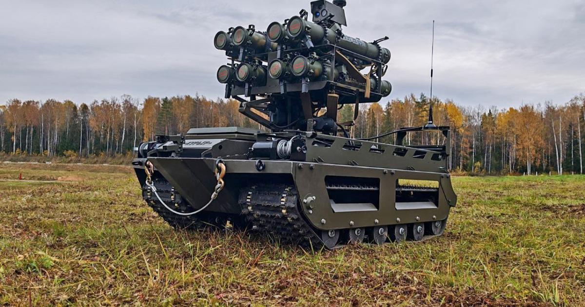 Russischer-Roboter-ist-Mini-Version-des-Flammenwerfer-Panzers-TOS-1A