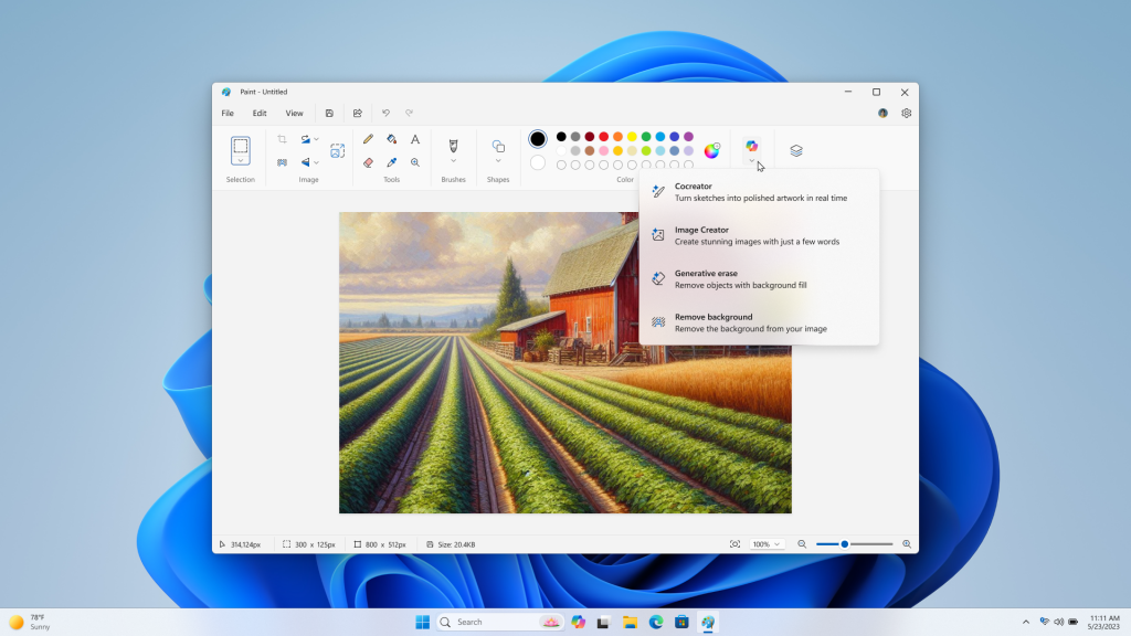 Microsoft Paint erhält einen KI-Button